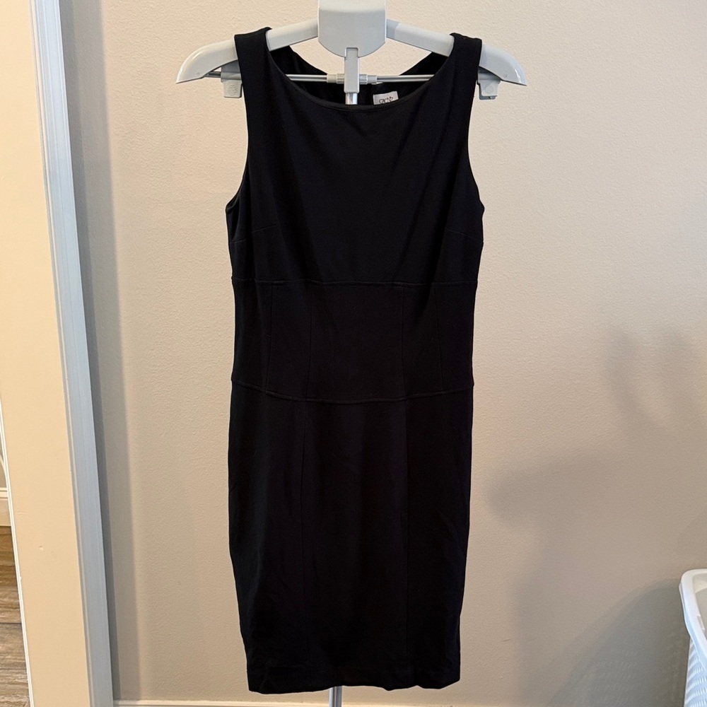 Cache Elegant Black Sleeveless Mini Dress